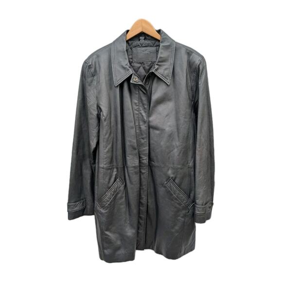Jacqueline Ferrar Men’s Leather Jacket Coat Black Size XL Tall Classic Timeless - Picture 1 of 11
